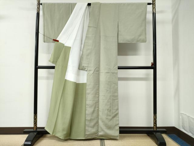 平和屋着物●本塩沢　やまだ織　証紙付き　正絹　逸品　CABC6580yc
