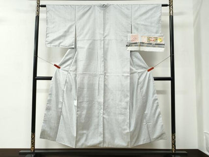 平和屋着物●本場縞大島紬　縞絣　証紙付き　正絹　逸品　未使用　CABC6590yc