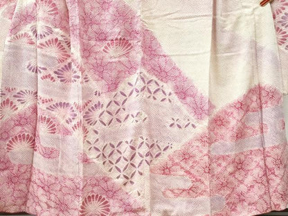 平和屋着物●豪華振袖　総絞り　霞吉祥花菱文　正絹　逸品　CABC6596yc