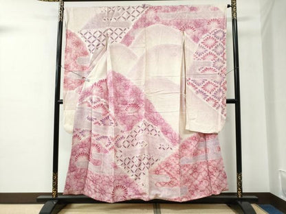 平和屋着物●豪華振袖　総絞り　霞吉祥花菱文　正絹　逸品　CABC6596yc