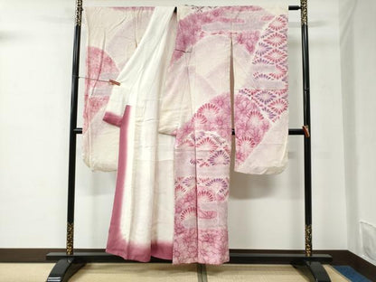 平和屋着物●豪華振袖　総絞り　霞吉祥花菱文　正絹　逸品　CABC6596yc