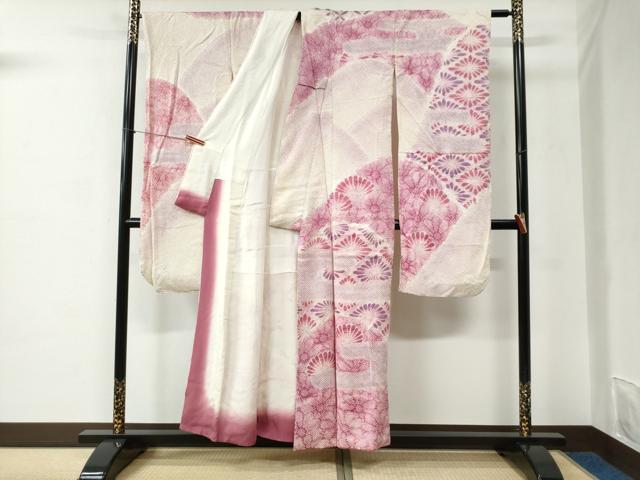 平和屋着物●豪華振袖　総絞り　霞吉祥花菱文　正絹　逸品　CABC6596yc