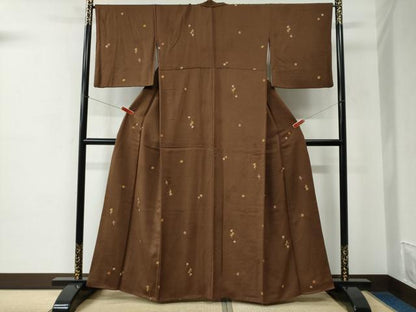 平和屋着物●上質な小紋　舞花文　金彩　正絹　逸品　CABC6601yc