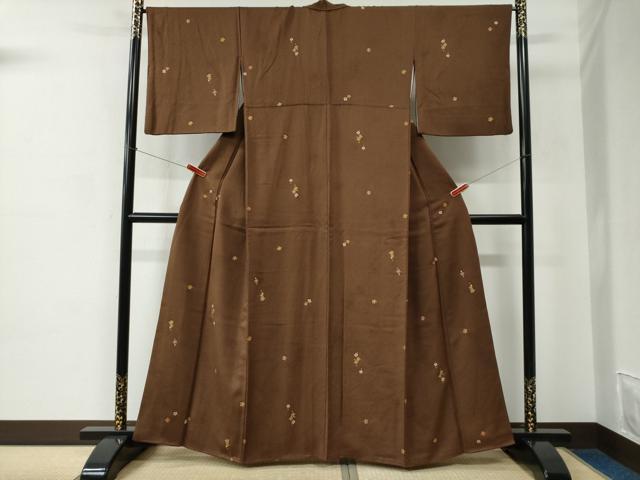 平和屋着物●上質な小紋　舞花文　金彩　正絹　逸品　CABC6601yc