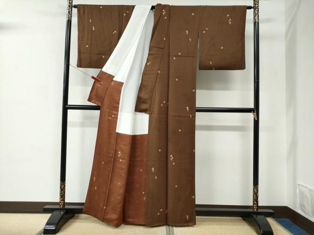 平和屋着物●上質な小紋　舞花文　金彩　正絹　逸品　CABC6601yc