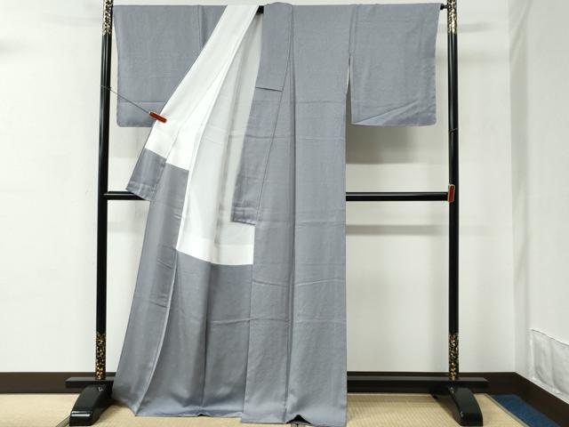 平和屋着物●上質な色無地 草花地紋 藤色 ロング丈 正絹 逸品 未使用 CABC6603yc