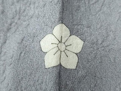 平和屋着物●上質な色無地 草花地紋 藤色 ロング丈 正絹 逸品 未使用 CABC6603yc