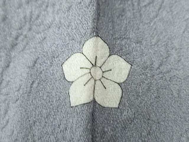 平和屋着物●上質な色無地 草花地紋 藤色 ロング丈 正絹 逸品 未使用 CABC6603yc