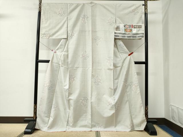 平和屋着物●都喜ヱ門　本場大島紬　白大島　総絣　舞姫序曲　藤絹織物謹製　証紙付き　ロング丈　正絹　逸品　未使用　CABC6606yc