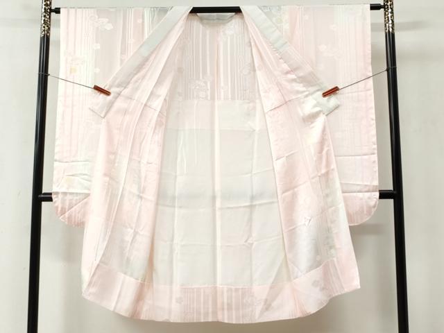 平和屋着物●豪華振袖・長襦袢セット　総絞り　駒刺繍　霞舞花文　三越扱い　正絹　逸品　CABC6613yc