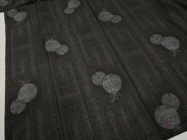 平和屋着物●本場大島紬 9マルキ エ霞鈴花文 正絹 逸品 CABC6614yc