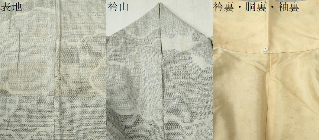 平和屋着物●本場結城紬　重要無形文化財　100亀甲　雲重ね文　正絹　逸品　CABC6615yc
