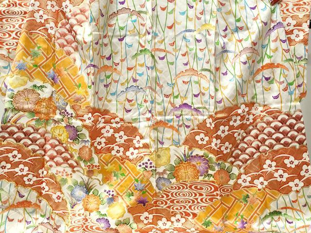 平和屋着物●豪華振袖 駒刺繍 雪芝吉祥花文 金彩 正絹 逸品 CABC6618yc