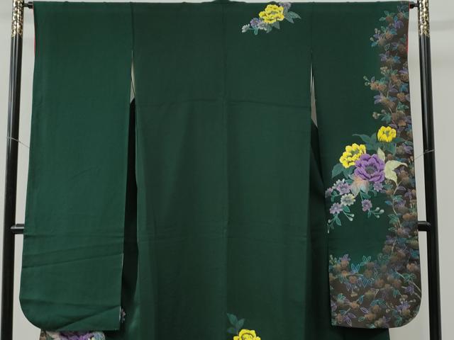 平和屋着物●豪華振袖　牡丹花文　金彩　正絹　逸品　CABC6619yc
