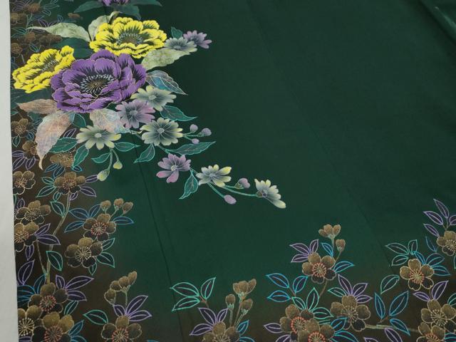 平和屋着物●豪華振袖　牡丹花文　金彩　正絹　逸品　CABC6619yc