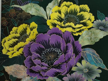 平和屋着物●豪華振袖　牡丹花文　金彩　正絹　逸品　CABC6619yc