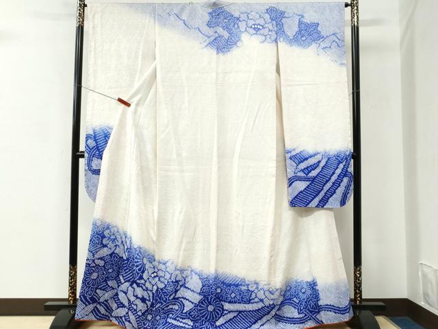 平和屋着物●豪華振袖　総絞り　草花文　正絹　逸品　CABC6622yc