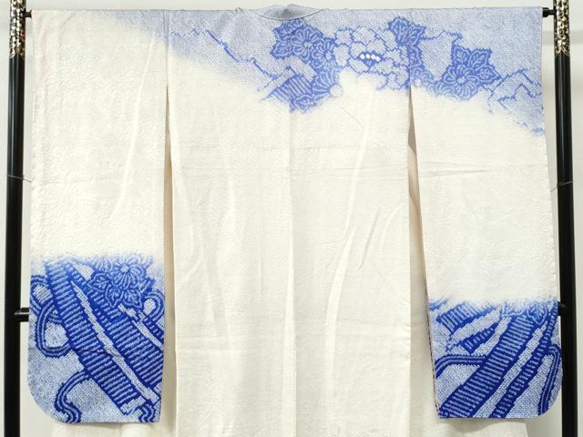 平和屋着物●豪華振袖　総絞り　草花文　正絹　逸品　CABC6622yc