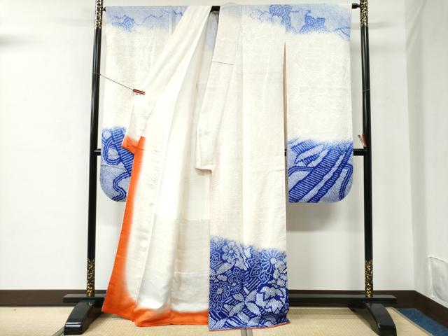 平和屋着物●豪華振袖　総絞り　草花文　正絹　逸品　CABC6622yc