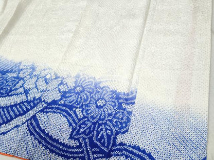 平和屋着物●豪華振袖　総絞り　草花文　正絹　逸品　CABC6622yc