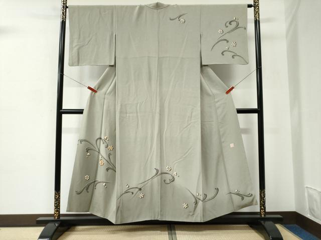 平和屋着物●訪問着　作家物　花唐草文　暈し染め　正絹　逸品　CABC6624yc