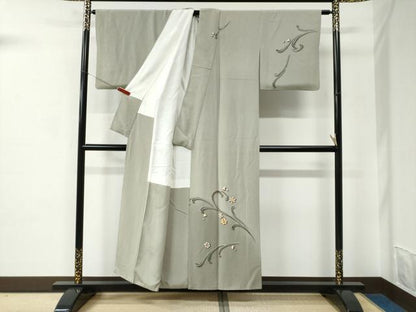 平和屋着物●訪問着　作家物　花唐草文　暈し染め　正絹　逸品　CABC6624yc