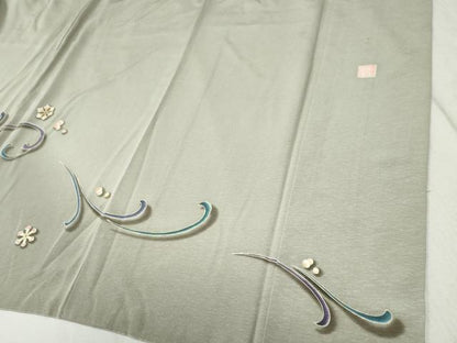 平和屋着物●訪問着　作家物　花唐草文　暈し染め　正絹　逸品　CABC6624yc