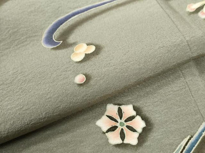 平和屋着物●訪問着　作家物　花唐草文　暈し染め　正絹　逸品　CABC6624yc