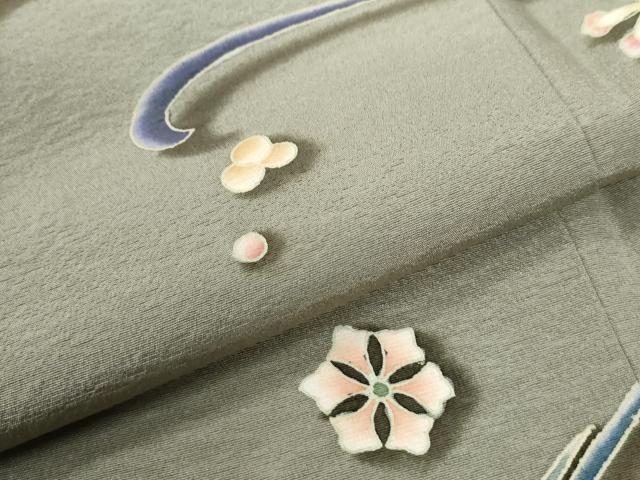 平和屋着物●訪問着　作家物　花唐草文　暈し染め　正絹　逸品　CABC6624yc