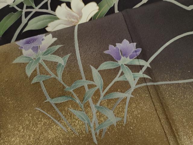 平和屋着物●訪問着　枝花文　暈し染め　金彩　正絹　逸品　CABC6625yc