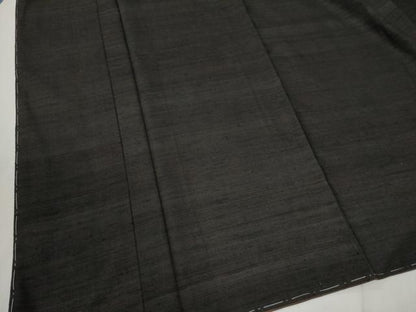 平和屋着物●男性　紬　アンサンブル　色無地　憲法茶色　正絹　逸品　未使用　CABC6627yc