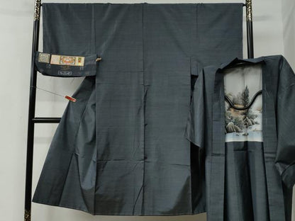 平和屋着物●男性　本場大島紬　アンサンブル　100亀甲　総詰め　正絹　逸品　未使用　CABC6628yc
