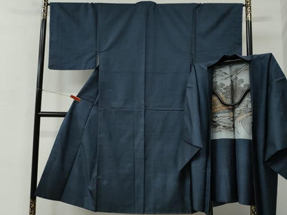 平和屋着物●男性　本場大島紬　アンサンブル　100亀甲　総詰め　正絹　逸品　未使用　CABC6630yc