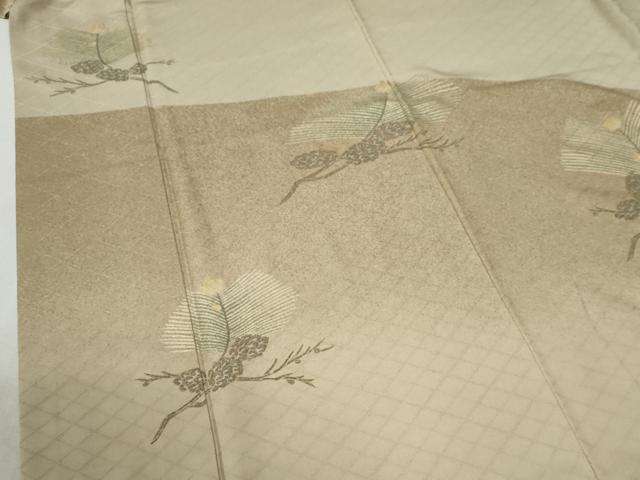 平和屋着物●訪問着　松葉　松ぼっくり　金彩　銀座せきね　正絹　逸品　CABC6632yc