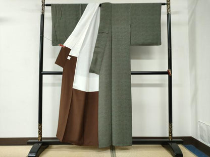 平和屋着物●重要無形文化財　人間国宝　中村勇二郎　江戸小紋　古代菊　正絹　逸品　CABC6636yc