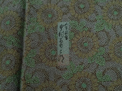 平和屋着物●重要無形文化財　人間国宝　中村勇二郎　江戸小紋　古代菊　正絹　逸品　CABC6636yc
