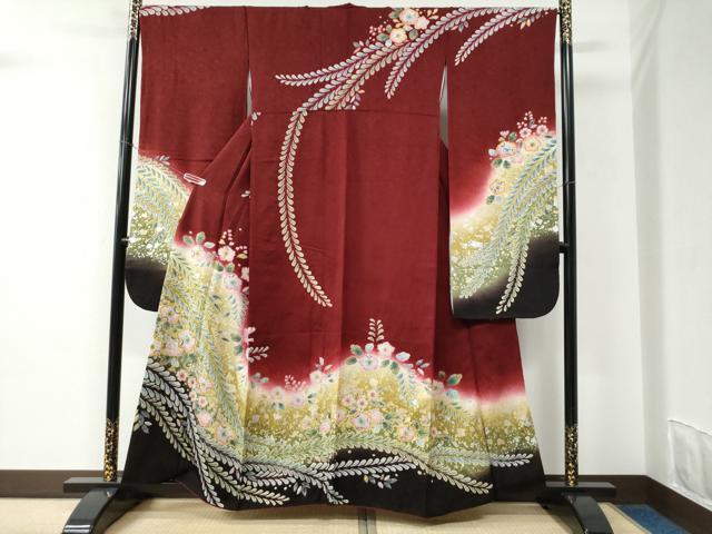 平和屋着物●豪華振袖 辻が花 暈し染め 銀彩 やまと誂製 正絹 逸品 CABC6637yc