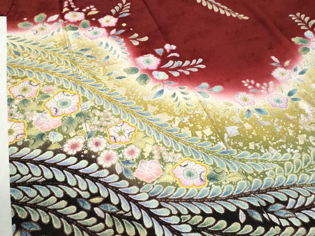 平和屋着物●豪華振袖 辻が花 暈し染め 銀彩 やまと誂製 正絹 逸品 CABC6637yc