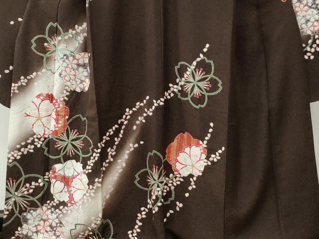 平和屋着物●豪華振袖　舞桜文　暈し染め　銀通し地　正絹　逸品　CABC6638yc