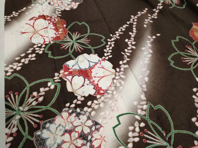 平和屋着物●豪華振袖　舞桜文　暈し染め　銀通し地　正絹　逸品　CABC6638yc