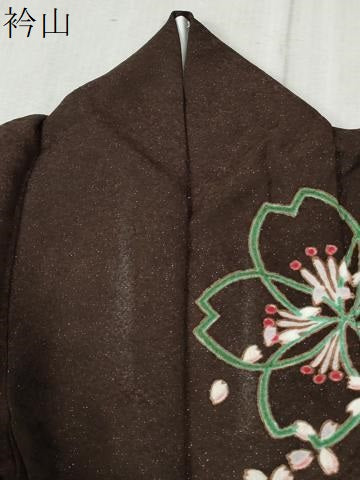 平和屋着物●豪華振袖　舞桜文　暈し染め　銀通し地　正絹　逸品　CABC6638yc