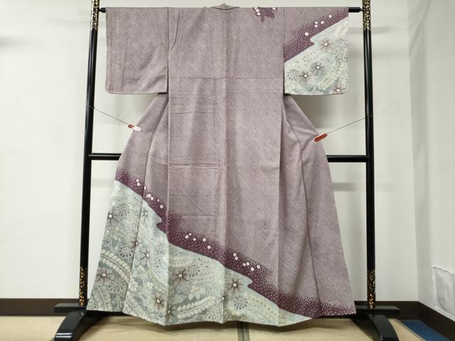 平和屋着物●訪問着　総絞り　花唐草文　正絹　逸品　未使用　CABC6639yc