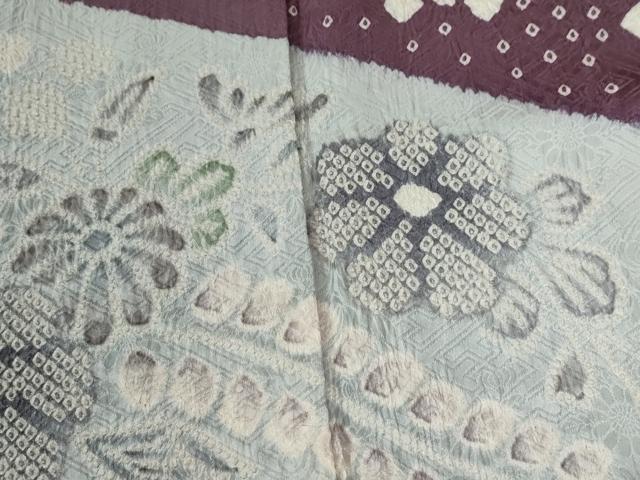 平和屋着物●訪問着　総絞り　花唐草文　正絹　逸品　未使用　CABC6639yc