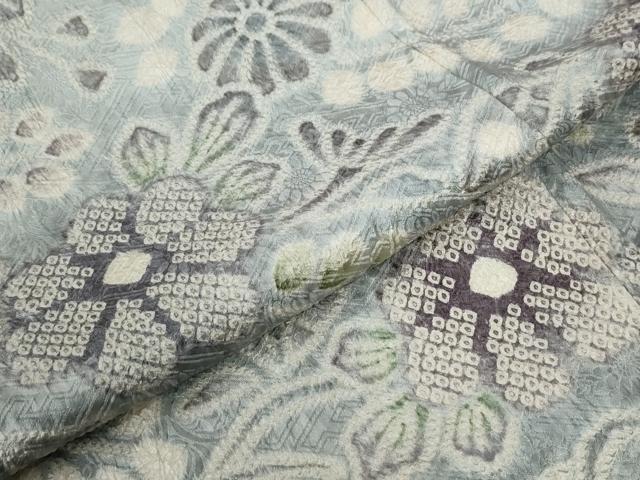 平和屋着物●訪問着　総絞り　花唐草文　正絹　逸品　未使用　CABC6639yc