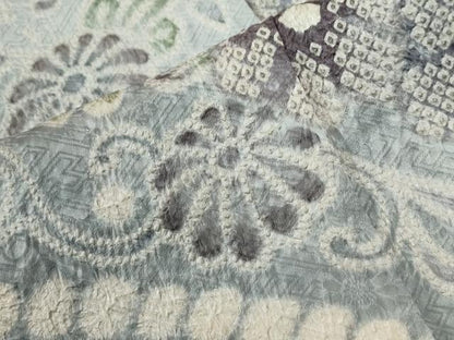 平和屋着物●訪問着　総絞り　花唐草文　正絹　逸品　未使用　CABC6639yc