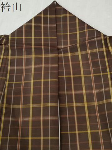平和屋着物●本場縞大島紬　格子柄　正絹　逸品　CABC6641yc