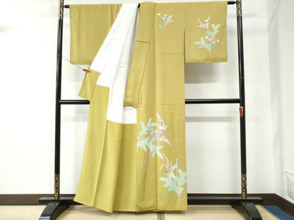 平和屋着物●本加賀友禅作家　岡本幸治　訪問着　鹿枝花文　正絹　逸品　未使用　CABC6646yc