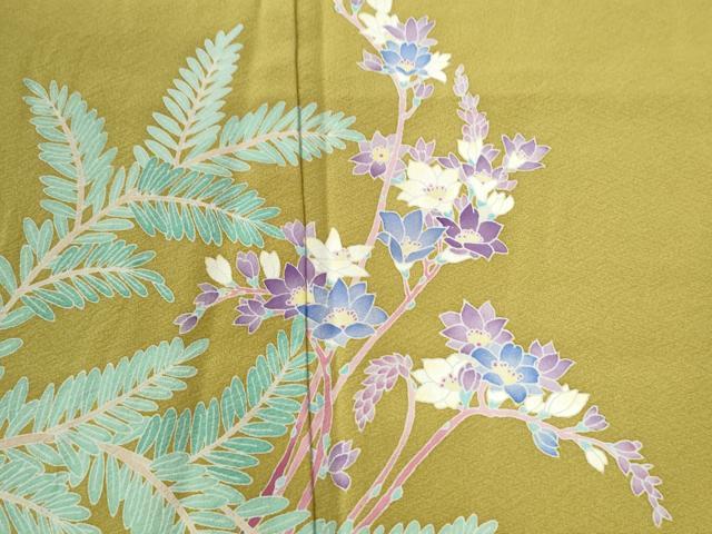 平和屋着物●本加賀友禅作家　岡本幸治　訪問着　鹿枝花文　正絹　逸品　未使用　CABC6646yc