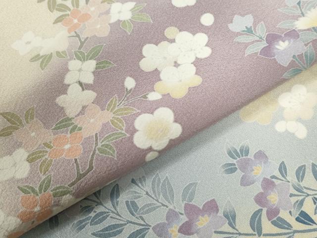 平和屋着物●訪問着　友禅　作家物　牡丹草花文　暈し染め　正絹　逸品　CABC6651yc