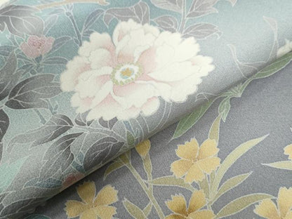 平和屋着物●訪問着　友禅　作家物　枝花文　暈し染め　正絹　逸品　CABC6653yc